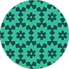 Geometric Flowers In Blue Green